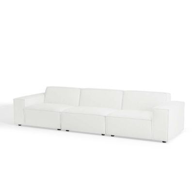 Restore 3 Piece Sectional Sofa In White – Hyme Furniture Throughout 3 Piece Console Tables (Gallery 19 of 20)