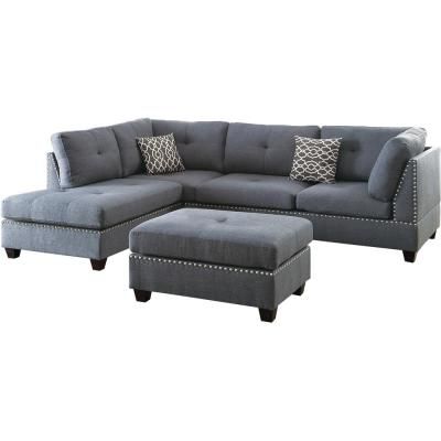 Reversible – Sectionals – Living Room Furniture – The Home Depot Regarding Blue Fabric Nesting Ottomans Set Of  (View 17 of 20)