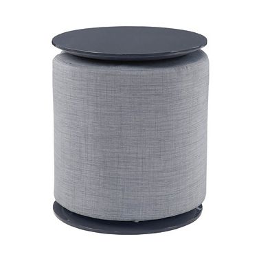 Round Accent Table With Ottoman Grey – Coaster Fine Furnitur Throughout Light Gray Velvet Fabric Accent Ottomans (Gallery 20 of 20)