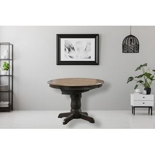 Round Butterfly Leaf Dining Table, 42" X 42" X 60", Antiqued Grey Stone Regarding Gray And Natural Banana Leaf Accent Stools (View 8 of 20)