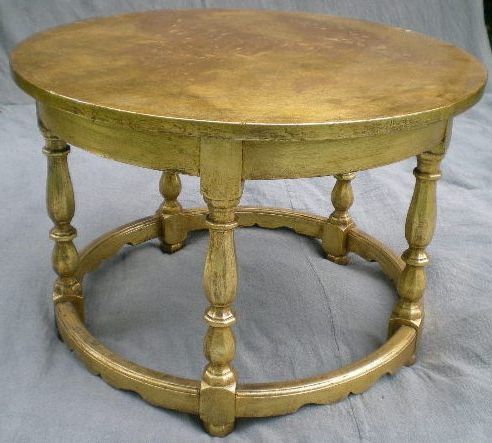 Round Painted Solid Oak Coffee Table For Metal Legs And Oak Top Round Console Tables (Gallery 19 of 20)