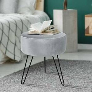 Round Sofa Footstool Ottoman Dressing Table Stool Bedroom Makeup Chair In Textured Blush Round Pouf Ottomans (View 13 of 20)