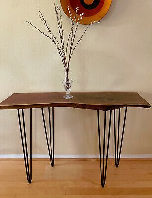 Rustic Black Walnut Live Edge Console Table ( (View 10 of 20)