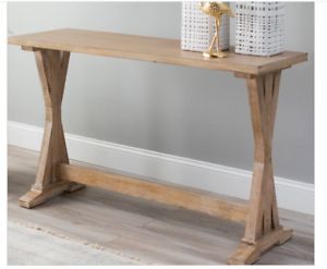Rustic Console Table Solid Wood Accent Entry Slim Narrow Hall Display Throughout Espresso Wood Storage Console Tables (View 9 of 20)