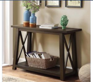 Rustic Country Entryway Table Console Sofa Accent Wood Dark Brown Intended For Brown Wood Console Tables (View 18 of 20)