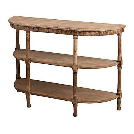 Rustic Natural Wood Curved Console Table | Kirklands | Wood Console Pertaining To Natural Mango Wood Console Tables (View 9 of 20)
