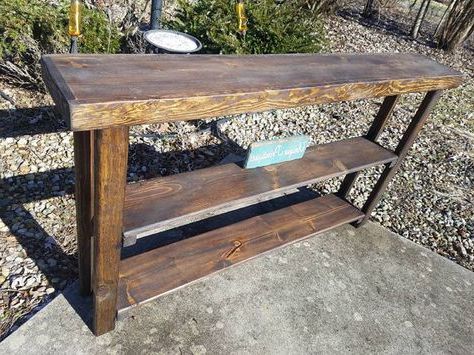 Rustic Sofa Table Console Dark Walnut Reclaimed Wood 9 1/2x62x35h Hall Throughout Dark Walnut Console Tables (View 15 of 20)
