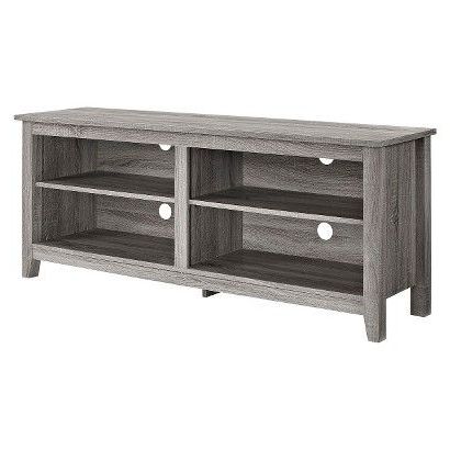 Rustic Weathered Wood Tv Stand For Tvs Up To 65" Driftwood – Saracina For Gray Driftwood Storage Console Tables (View 16 of 20)