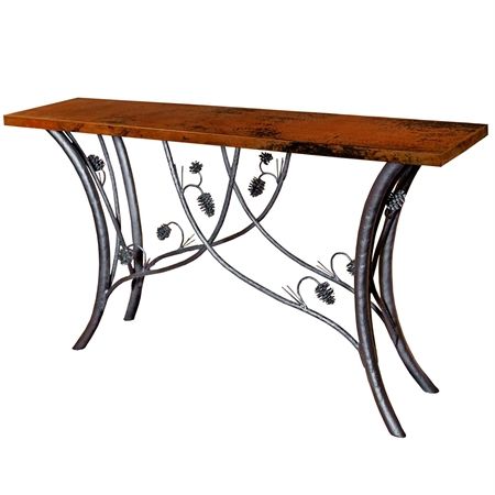 Rustic Wrought Iron Piney Woods Console Table With Top | 60in X 14in Top For Rustic Barnside Console Tables (View 5 of 20)