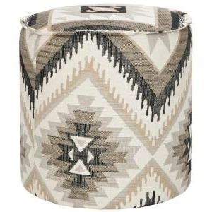 Safavieh Kumani Tribal Design Solid Wood Viscose/polyester/linen Pertaining To White Solid Cylinder Pouf Ottomans (View 7 of 20)