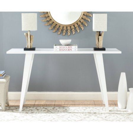 Safavieh Manny Lacquer Console, White – Walmart | Gray Console Pertaining To Oceanside White Washed Console Tables (View 14 of 20)