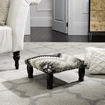 Safavieh Mercer Collection Eric Grey/beige/white Ottoman | White With White And Light Gray Cylinder Pouf Ottomans (View 8 of 20)