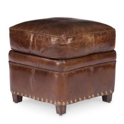 Sarreid Ltd Papa's Leather Ottoman Intended For Black Leather Ottomans (View 16 of 20)