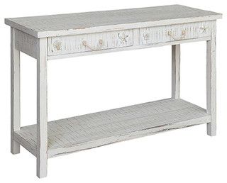 Seaside White Console Table – Beach Style – Console Tables  Zeckos With White Geometric Console Tables (View 10 of 20)
