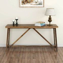 Serafin 59'' Solid Wood Console Table | Rustic Console Tables Regarding Rustic Walnut Wood Console Tables (Gallery 19 of 20)