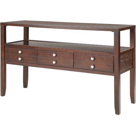 Shatrina Cherry Drawer Storage Sofa Table | Console Table, Contemporary Regarding Heartwood Cherry Wood Console Tables (Gallery 20 of 20)