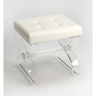 Shop Aurora Home Acrylic Stool With Removable Mongolian Lamb Faux Fur Pertaining To Lack Faux Fur Round Accent Stools With Storage (View 10 of 20)