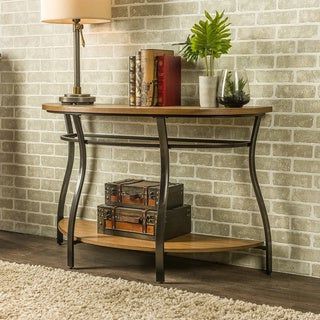 Shop Baxton Studio Newcastle Industrial Rustic Wood And Metal Vintage In Rustic Espresso Wood Console Tables (View 6 of 20)