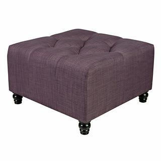 Shop Better Living Delphia Purple Twill Large Diamond Tufted Cube Pertaining To Cream Fabric Tufted Oval Ottomans (View 8 of 20)