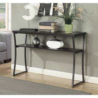 Shop Black Aluminum Patio Console Table – Free Shipping Today For Gray Driftwood And Metal Console Tables (View 6 of 20)