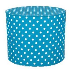 Shop Brooklyn 22 Inch Round Turquoise With Dots Indoor/outdoor Ottoman In Textured Aqua Round Pouf Ottomans (View 11 of 20)