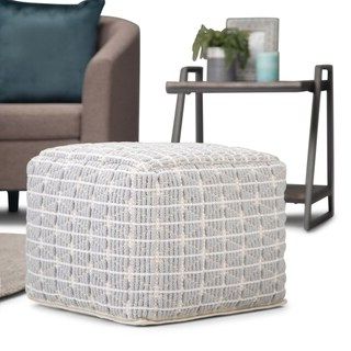 Shop Jana Grey Jute Pouf Cube Ottoman – Overstock – 8768285 Pertaining To Gray And Beige Solid Cube Pouf Ottomans (View 9 of 12)
