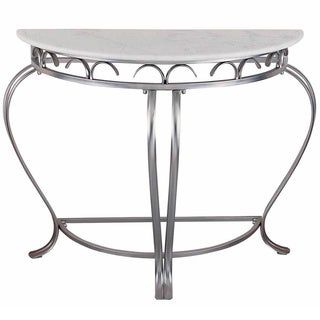 Shop Legend Brushed Steel Marble Top Console Table – Free Shipping Regarding Marble Console Tables (View 2 of 20)