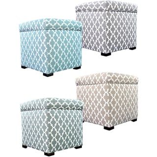 Shop Mjl Furniture Sheffield 4 Button Tufted Square Ottoman – Overstock Throughout Gray And Brown Stripes Cylinder Pouf Ottomans (View 4 of 20)