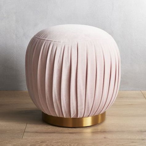 Shop Pleated Grey Ottoman Stool (View 3 of 20)