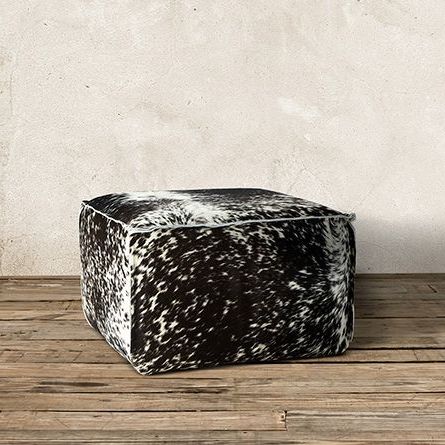 Shop Prairie Ottomans At Arhaus. | Leather Ottoman, Ottoman, Quality Within Weathered Silver Leather Hide Pouf Ottomans (Gallery 20 of 20)