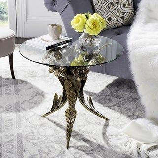 Shop Safavieh Misae Antique Gold Leaf Accent Table – 0 – On Sale Pertaining To Antiqued Gold Leaf Console Tables (Gallery 20 of 20)
