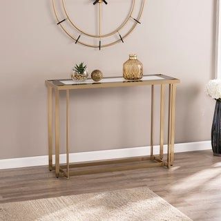 Shop Safavieh Rosalie Antique Gold Leaf Butterfly Console Table Throughout Silver Stainless Steel Console Tables (Gallery 20 of 20)