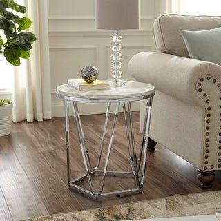 Shop Safavieh Vanadium Silver Round Table – 15.4" X 15.4" X 15.8" – On With Silver And Acrylic Console Tables (Gallery 20 of 20)
