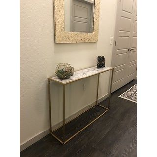 Shop Silver Orchid Hasmik Rectangular Faux Marble Console Table – Free Throughout Marble Console Tables Set Of 2 (Gallery 20 of 20)