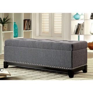 Shop Tosin Nailhead Tufted Storage Ottoman/ Bench – Overstock – 10105729 Throughout Linen Tufted Lift Top Storage Trunk (View 5 of 20)