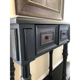 Shop Traditional Antique Black Veneer 48 Inch Console Table – Free With Regard To Vintage Coal Console Tables (View 18 of 20)