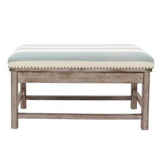 Shop Uttermost Schafer Bone White Upholstered Ottoman – Overstock – 9295818 Within Weathered Wood Ottomans (View 14 of 20)