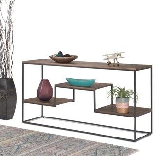 Shop Wyndenhall Lawson Solid Mango Wood And Metal 55 Inch Wide Modern Inside Natural Mango Wood Console Tables (View 1 of 20)