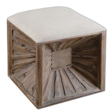 Show Picture 2 | Wood Ottoman, Beige Ottoman, Ottoman Intended For Weathered Wood Ottomans (View 6 of 20)