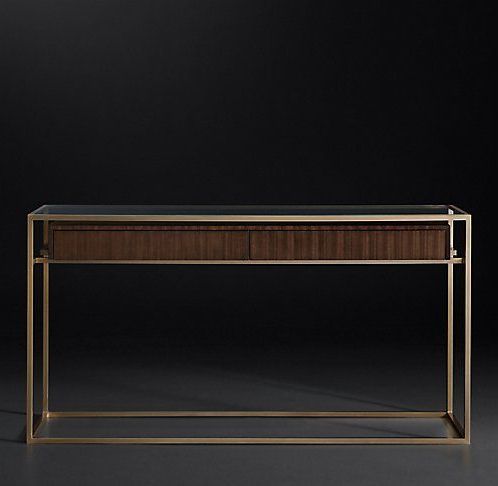 Sideboards & Consoles | Rh Modern | Console Table, Console Table Luxury Within Walnut Wood Storage Trunk Console Tables (View 9 of 20)