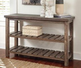 Signature Designashley Vennilux Brown Console Table – Big Lots Within Brown Wood And Steel Plate Console Tables (View 14 of 20)