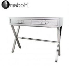 Silver Faux Snakeskin Console Table, Silver Dressing Table, Snakeskin For Silver Stainless Steel Console Tables (View 14 of 20)