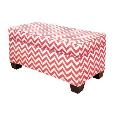 Skyline Furniture Coral Chevron Storage Bench (with Images With Cream Chevron Velvet Fabric Ottomans (View 15 of 20)