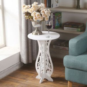 Small White Round Table Living Room Office Table Sofa Side Coffee Tea Inside Barnside Round Console Tables (View 12 of 20)