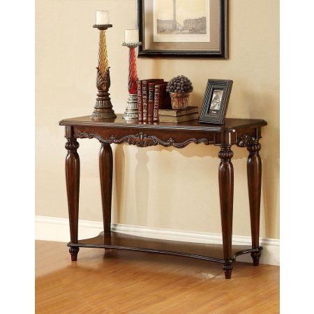 Sofa Table,cherry – Walmart | Wood Sofa Table, Open Shelf Sofa Inside Heartwood Cherry Wood Console Tables (View 7 of 20)