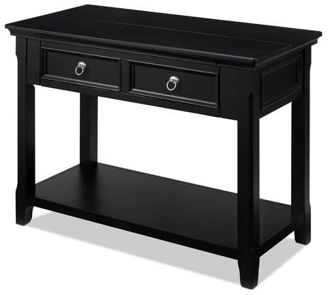 Sofa Tables | Leon's | Black Sofa Table, Wood Sofa Table, Black Console With Black Round Glass Top Console Tables (View 3 of 20)