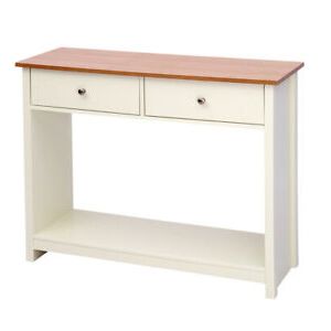 Soild Pine Console Table Shelf 2 Drawer Storage Living Room Hallway For 2 Drawer Console Tables (View 11 of 20)