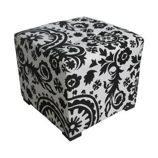 Sole Designs Black/ White Square Tufted Ottoman – Overstock – 7866255 Throughout Black And White Zigzag Pouf Ottomans (View 16 of 20)