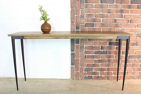 Solid Mango Wood Console Table With Industrial Metal Legs #woodify Within Metal Console Tables (View 8 of 20)