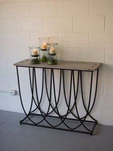 Spiral Black Metal Wood Console Table | Modern Furniture • Brickell Within Black Metal Console Tables (View 8 of 20)